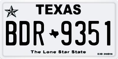 TX license plate BDR9351