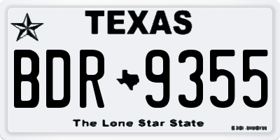 TX license plate BDR9355
