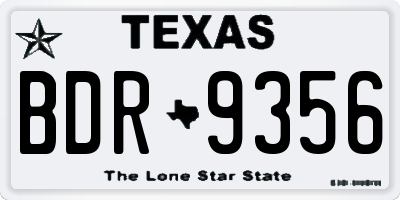 TX license plate BDR9356