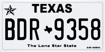 TX license plate BDR9358