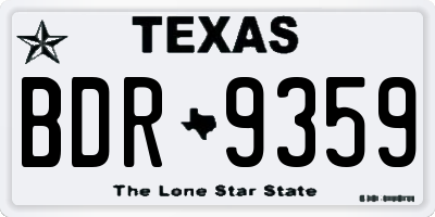 TX license plate BDR9359