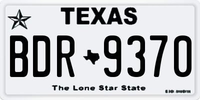 TX license plate BDR9370