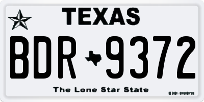 TX license plate BDR9372
