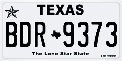 TX license plate BDR9373