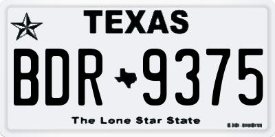 TX license plate BDR9375