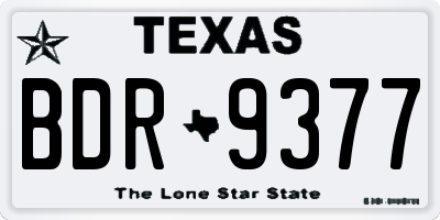 TX license plate BDR9377