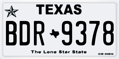 TX license plate BDR9378