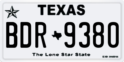TX license plate BDR9380