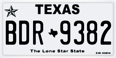 TX license plate BDR9382