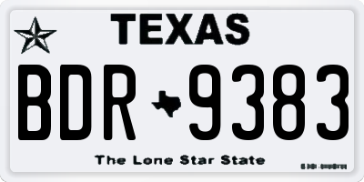 TX license plate BDR9383