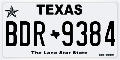 TX license plate BDR9384