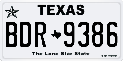 TX license plate BDR9386