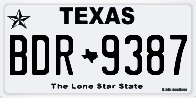 TX license plate BDR9387