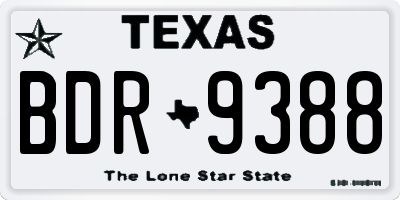 TX license plate BDR9388