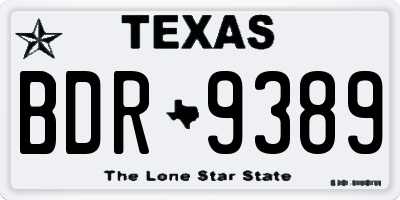 TX license plate BDR9389