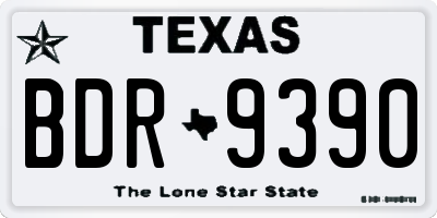 TX license plate BDR9390