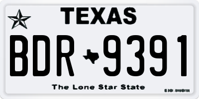 TX license plate BDR9391