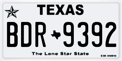 TX license plate BDR9392
