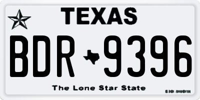 TX license plate BDR9396