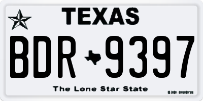 TX license plate BDR9397