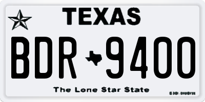 TX license plate BDR9400