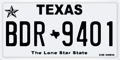 TX license plate BDR9401