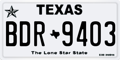 TX license plate BDR9403