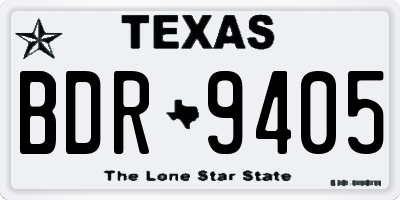 TX license plate BDR9405