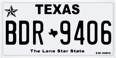 TX license plate BDR9406