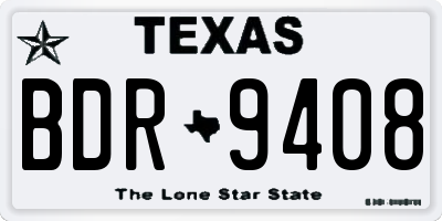 TX license plate BDR9408