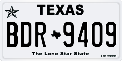 TX license plate BDR9409