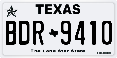 TX license plate BDR9410
