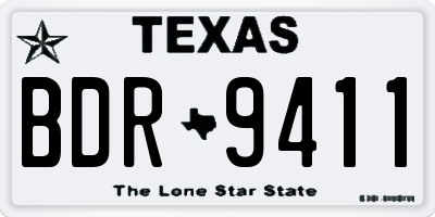 TX license plate BDR9411