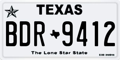 TX license plate BDR9412