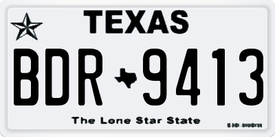 TX license plate BDR9413