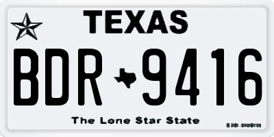 TX license plate BDR9416
