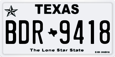 TX license plate BDR9418