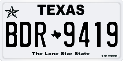 TX license plate BDR9419