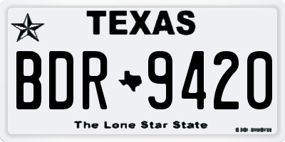 TX license plate BDR9420