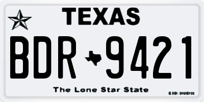 TX license plate BDR9421