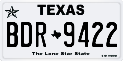 TX license plate BDR9422