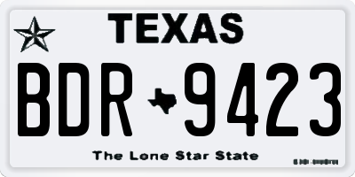 TX license plate BDR9423