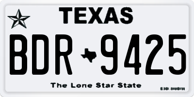 TX license plate BDR9425