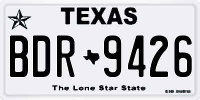 TX license plate BDR9426