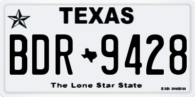 TX license plate BDR9428