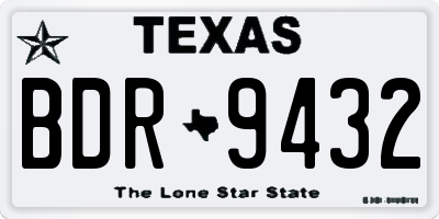 TX license plate BDR9432