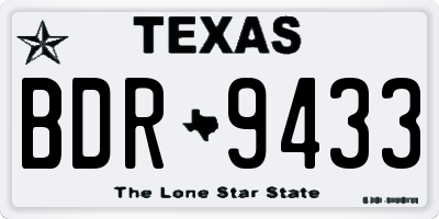 TX license plate BDR9433