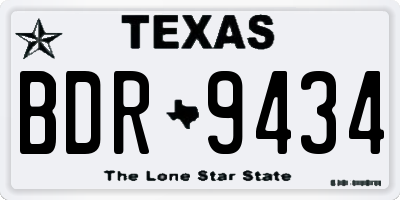 TX license plate BDR9434
