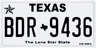 TX license plate BDR9436