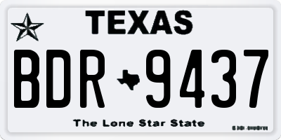 TX license plate BDR9437